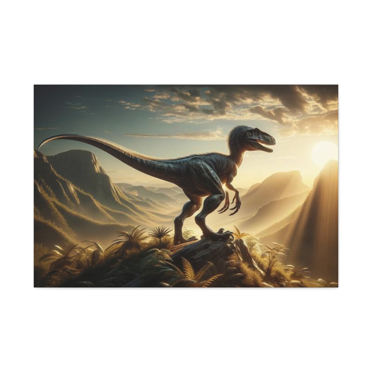 Velociraptor Dinosaur Canvas - Careless Creations