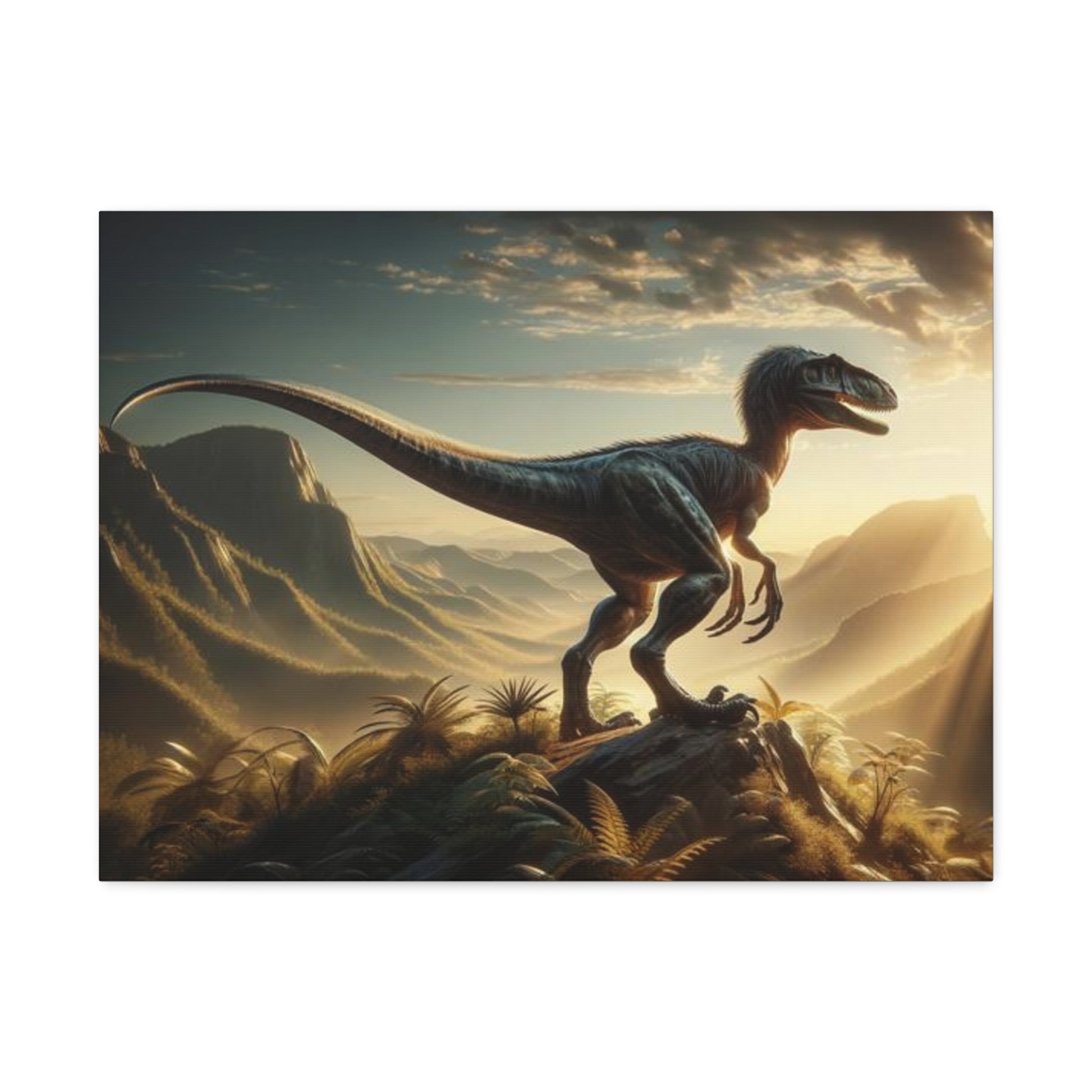 Velociraptor Dinosaur Canvas - Careless Creations