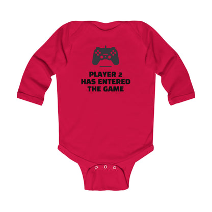 Player 2 Has Entered The Game Long Sleeve Baby Bodysuit - Careless Creations